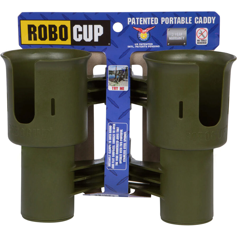 RoboCup Clamp-On Dual Cup Holder (Army Green)