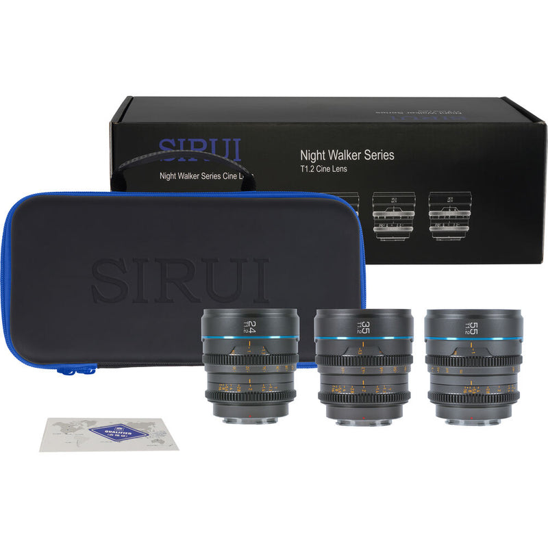 Sirui Night Walker T1.2 S35 Cine 3-Lens Set (E-Mount, Black)
