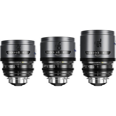 DZOFILM DZOFilm PAVO 2x Anamorphic 28/40/75mm T2.1 3-Lens Set (Blue Coating, PL/EF Mount, Feet) - Film Gear Canada