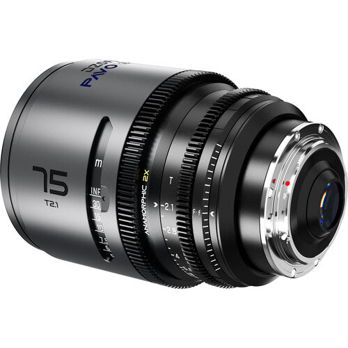 DZOFILM DZOFilm PAVO 75mm T2.1 2x Anamorphic Prime Lens (Blue Coating, PL/EF Mount, Feet) - Film Gear Canada