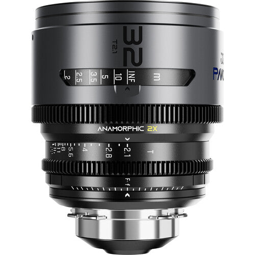 DZOFILM DZOFilm PAVO 2x Anamorphic 32/55 T2.1 & 100mm T2.4 3-Lens Set (Blue Coating, PL/EF Mount, Feet) - Film Gear Canada