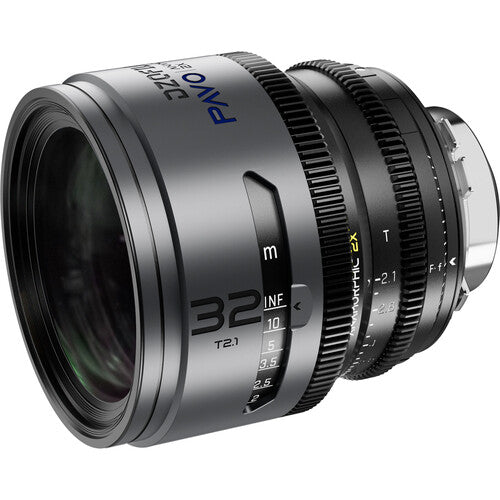DZOFILM DZOFilm PAVO 32mm T2.1 2x Anamorphic Prime Lens (Blue Coating, PL/EF Mount, Feet) - Film Gear Canada