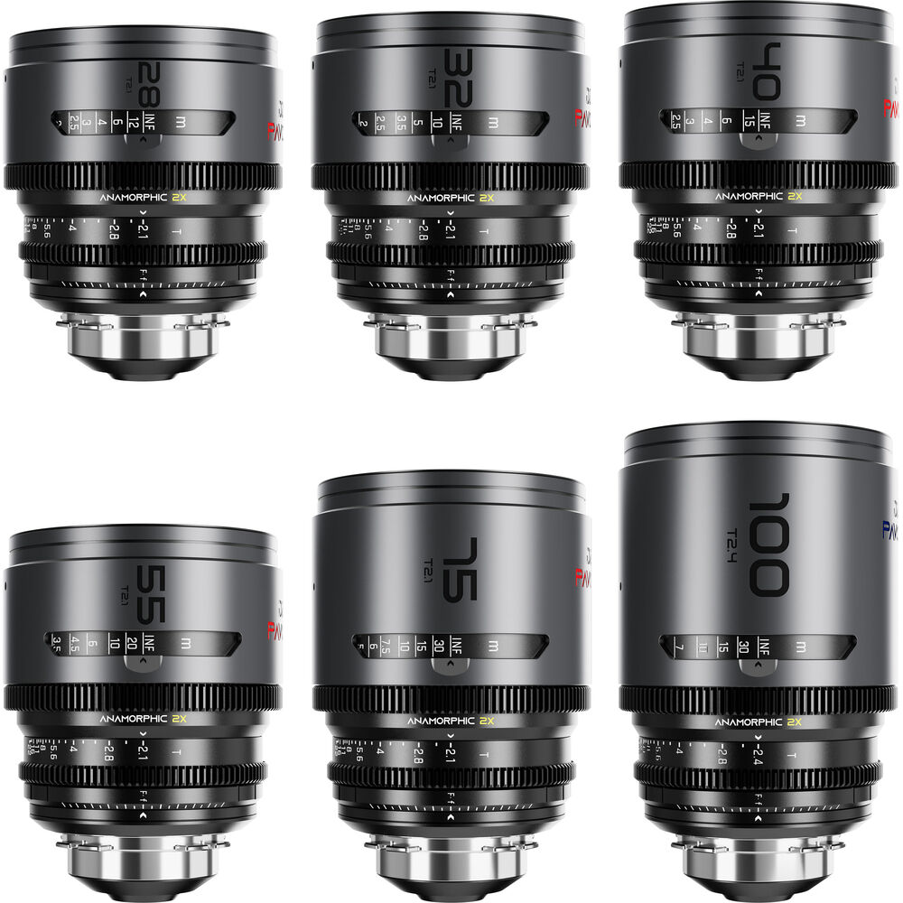 DZOFILM DZOFilm PAVO 2x Anamorphic 6-Lens Set (Neutral Coating, PL/EF Mount, Feet) - Film Gear Canada