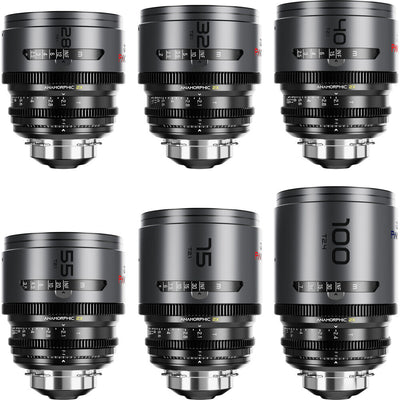 DZOFILM DZOFilm PAVO 2x Anamorphic 6-Lens Set (Blue Coating, PL/EF Mount, Feet) - Film Gear Canada