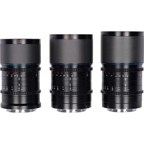 SIRUI SATURN T2.9 1.6x Carbon Fiber Full-Frame Anamorphic 3-Lens Set (Sony E, Blue Flare)