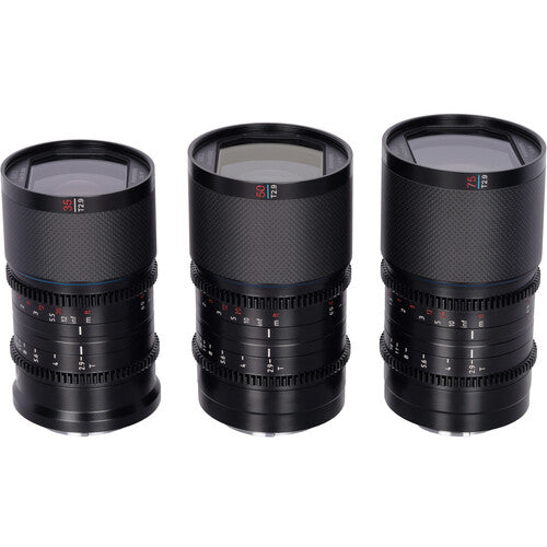 SIRUI SATURN T2.9 1.6x Carbon Fiber Full-Frame Anamorphic 3-Lens Set (Sony E, Blue Flare)