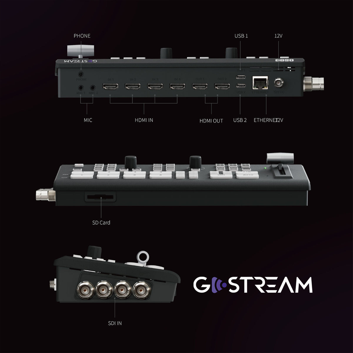 OSEE GoStream Duet SDI/HDMI/NDI|HX Live Stream Video Mixer/Switcher/Re