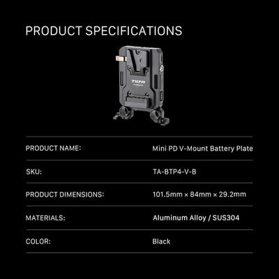 Tilta Mini PD V-Mount Battery Plate (Black)