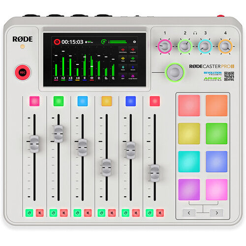 RØDE RØDECaster Pro II All-in-One Production Solution for Podcasting, Streaming, Music Production and Content Creation, White