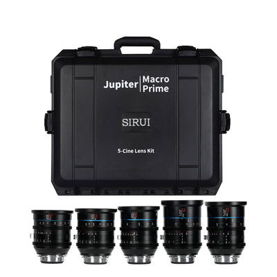 SIRUI Jupiter Macro T2 Full-Frame Cine Prime Lens Set (24mm, 35mm, 50mm, 75mm and 100mm Cinema Lens Set) PL Mount