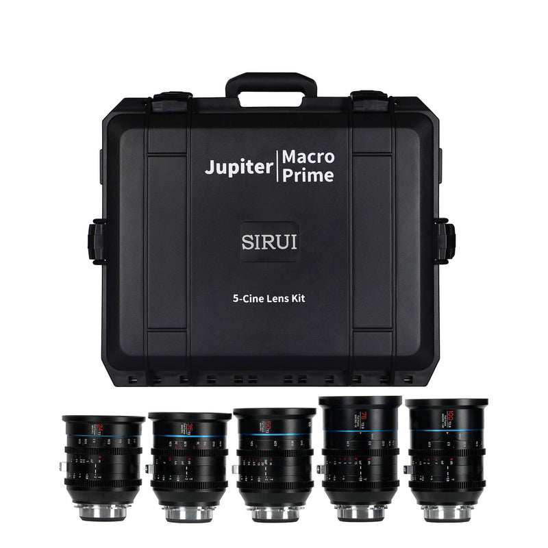 SIRUI Jupiter Macro T2 Full-Frame Cine Prime Lens Set (24mm, 35mm, 50mm, 75mm and 100mm Cinema Lens Set) PL Mount