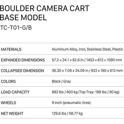 Tilta 36" Boulder Camera Cart (Base Model)