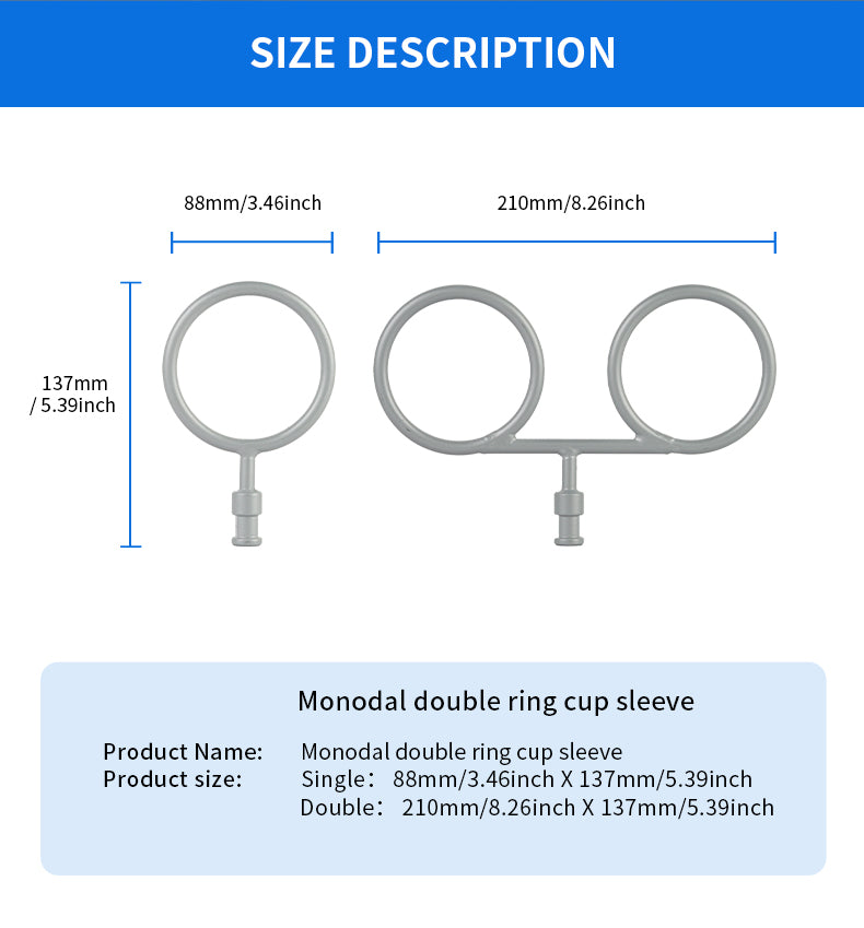 Selens Camera Cart Cup Holder - Double Ring (SCF2-CH76D)