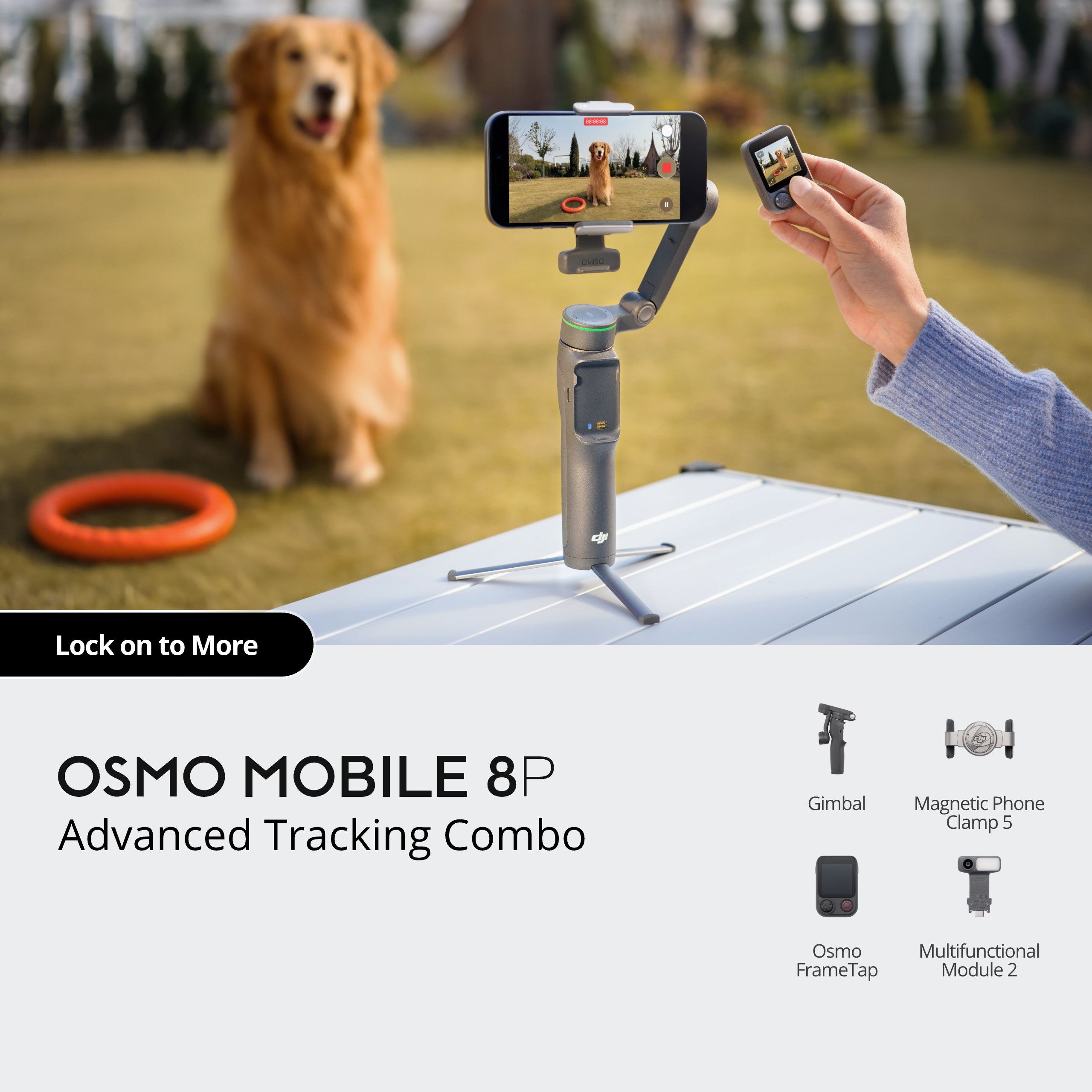 DJI Osmo Mobile 8P Advanced Tracking Combo remote framing