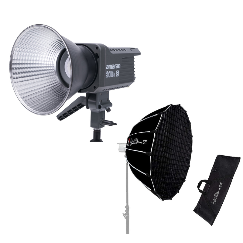 (BUNDLE) Amaran 200X-S Bi-Color 200W COB LED Video Light + Light Dome SE Kit