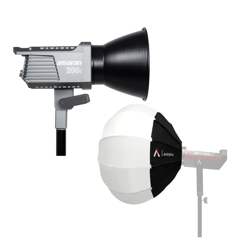 (BUNDLE) Amaran 200D 200W Daylight COB LED Video Light + Lantern Kit
