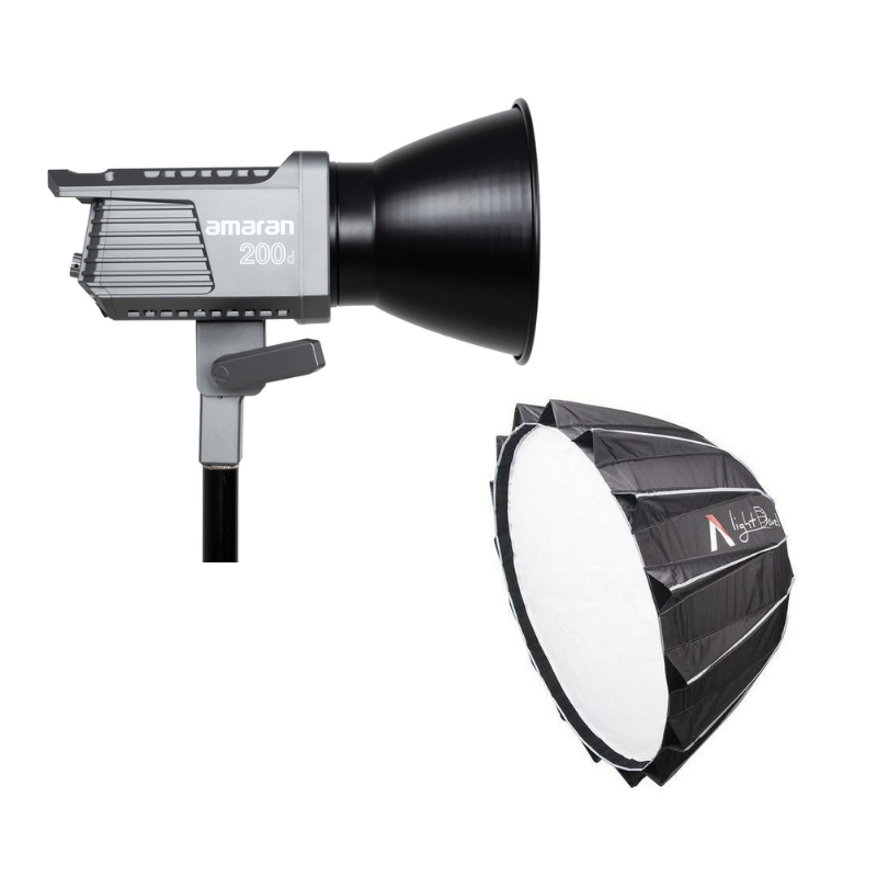 (BUNDLE) Amaran 200D 200W Daylight COB LED Video Light + Light Dome II Kit