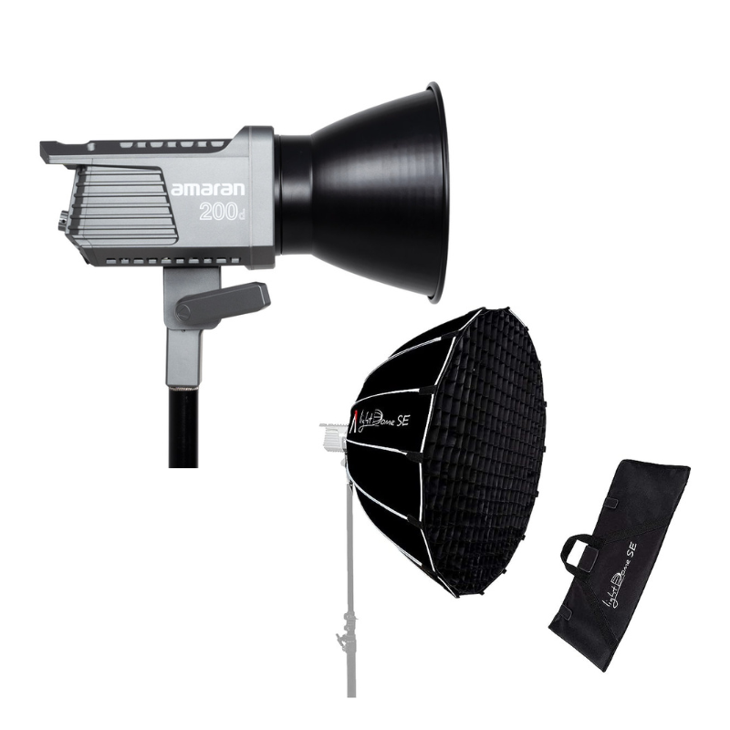 (BUNDLE) Amaran 200D 200W Daylight COB LED Video Light + Light Dome SE Kit