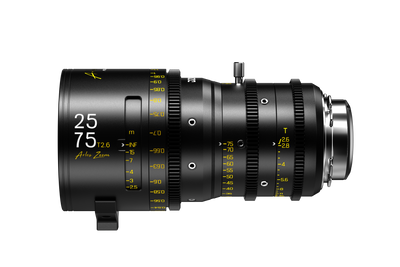 DZOFILM Arles Zoom Lens 2-Lens Set 25-75mm + 65-180mm T2.6 (PL, Metric) - included lens side view