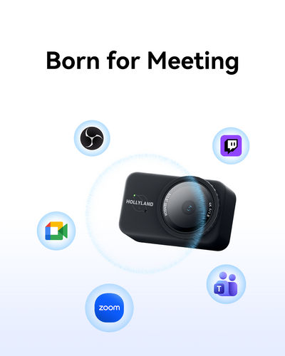 Hollyland Lyra 4K AI webcam with included accessories