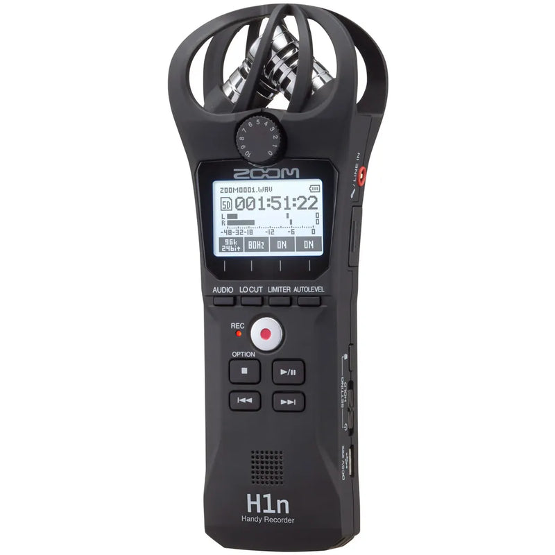 Zoom H1n Portable Handy Recorder Kit with Windscreen, AC Adapter, USB Cable & Case