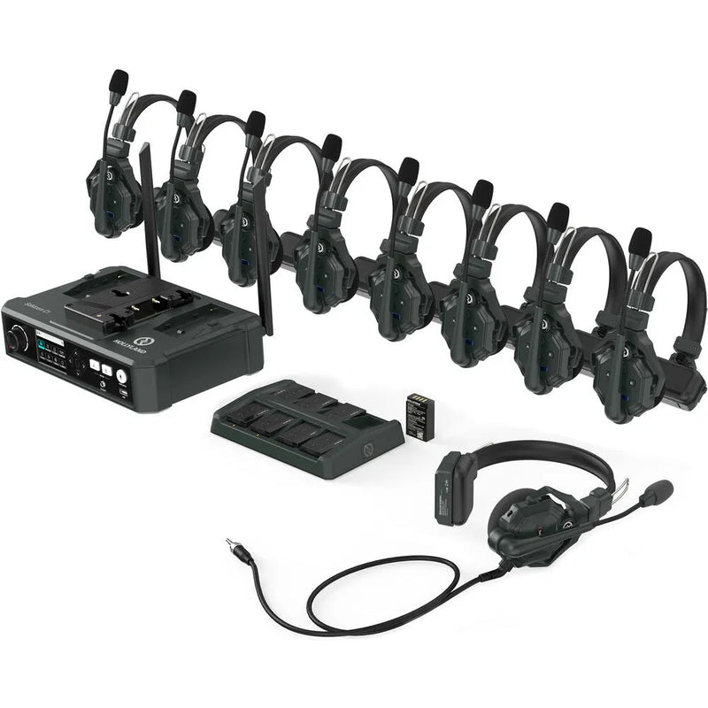 Hollyland Solidcom C1-8S HUB Full Duplex Wireless Intercom System with 8 headsets with Hub