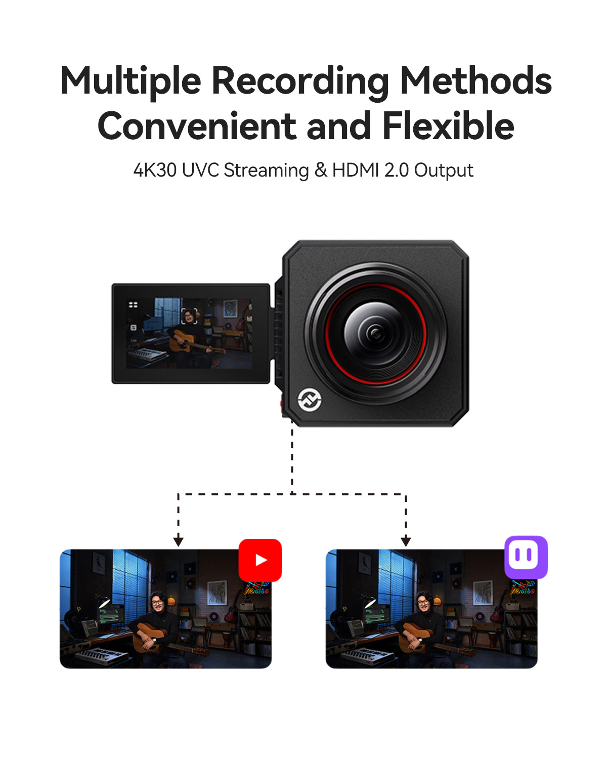 Hollyland VenusLiv Air 4K live streaming camera with included accessories