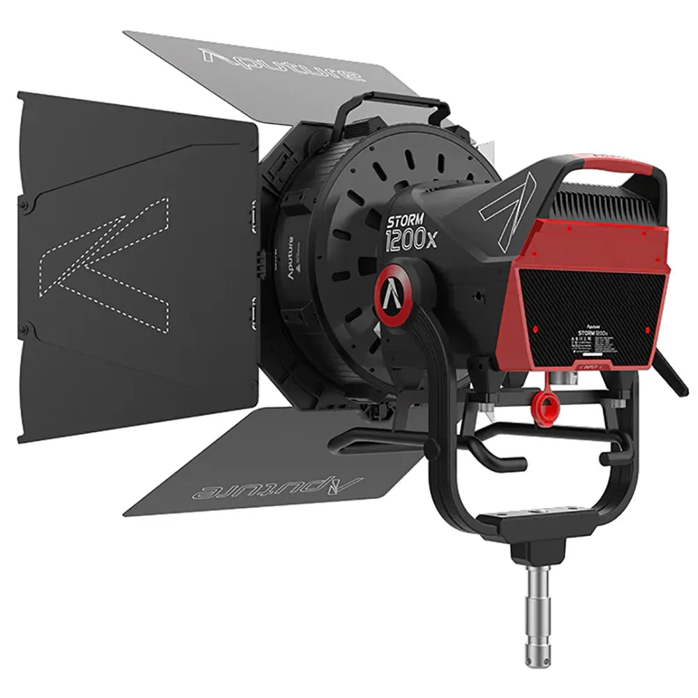 Aputure Storm 1200x Cine Kit with Skid Support, Fresnel and Barndoors