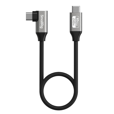 SmallRig USB4 40Gbps USB-C Cable, 240W Fast Charging & 8K@60Hz Video & 40Gbps Data Transfer, 35cm/13.8in Straight to Angled Connectors with Cable Tie, for MacBook for iPad Pro for iPhone - 5075