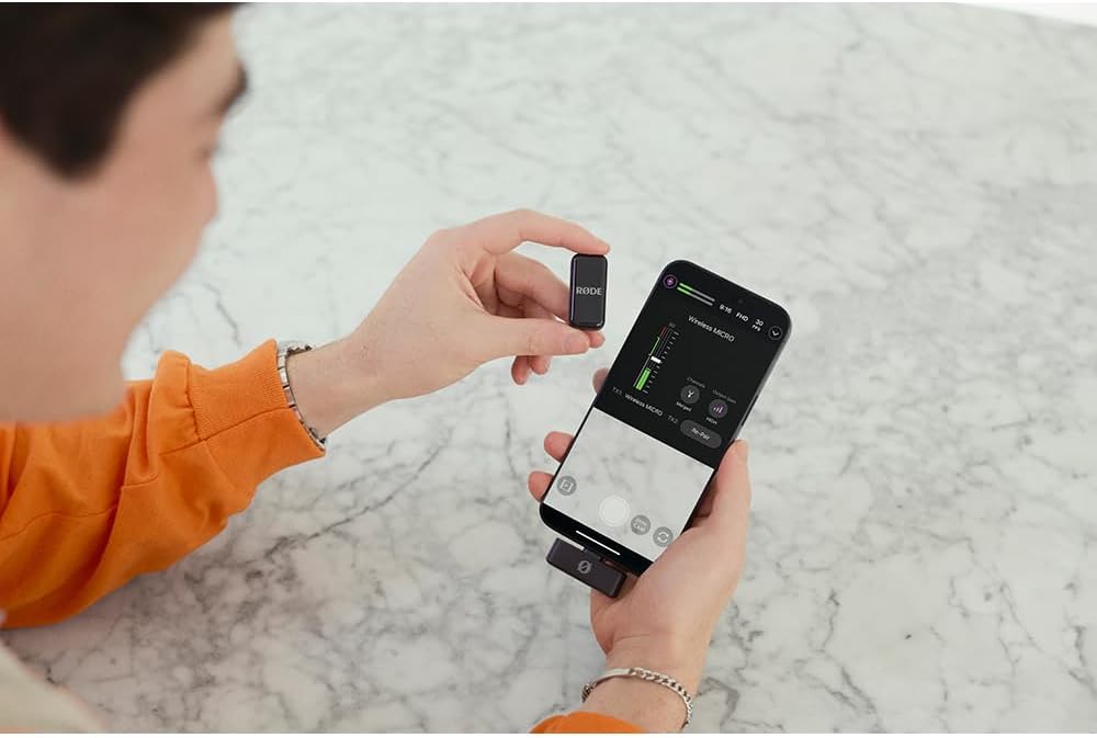 RØDE Wireless Micro - Compact Wireless Microphone, Two Mics with Charge Case for Smartphone Content Creation - USB-C, Black