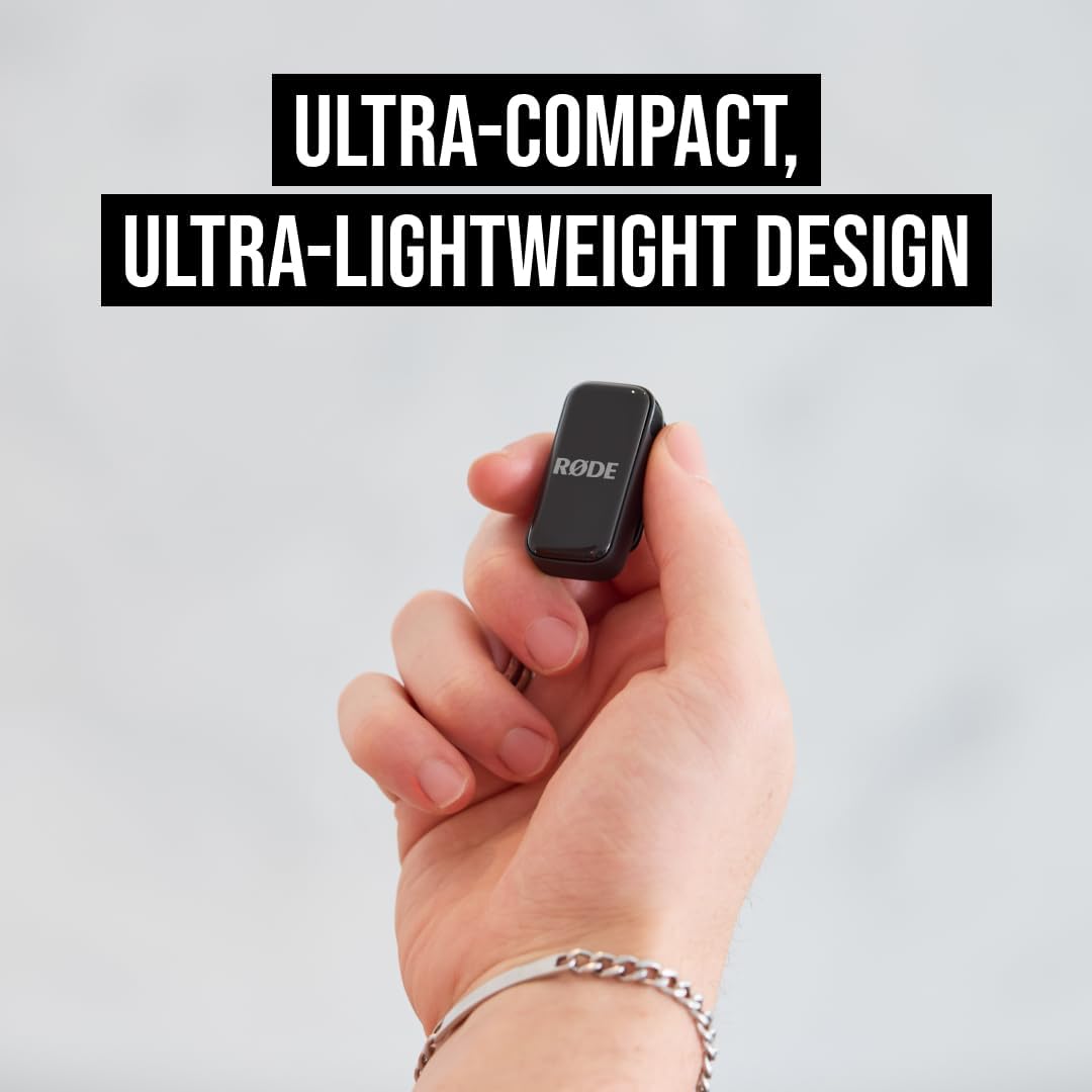 RØDE Wireless Micro - Compact Wireless Microphone, Two Mics with Charge Case for Smartphone Content Creation - USB-C, Black