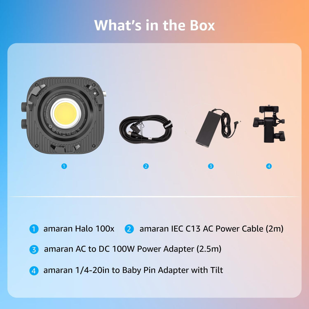 amaran Halo 100x package contents