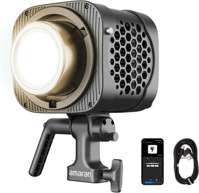 amaran Halo 200x bi-colour COB LED light with power cable