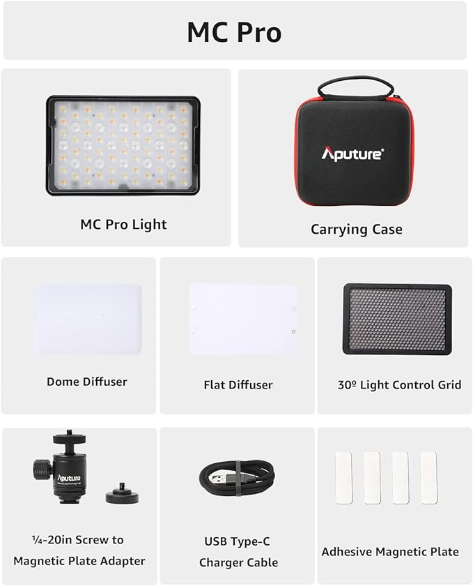 Aputure MC Pro RGBWW LED Light Panel | 5W IP65 CRMX – Filmgear Canada