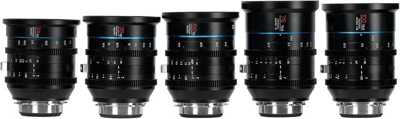 SIRUI Jupiter Macro T2 Full-Frame Cine Prime Lens Set (24mm, 35mm, 50mm, 75mm and 100mm Cinema Lens Set) PL Mount