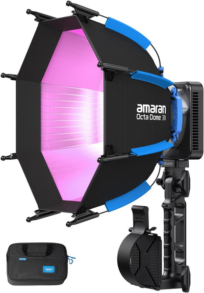 amaran Ray 60c RGB LED light kit with Octa Dome 30 softbox