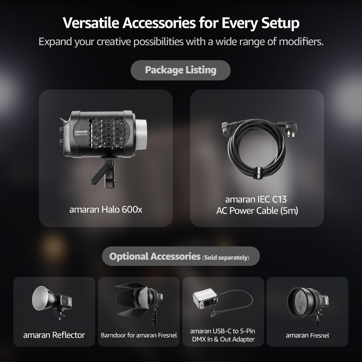 amaran Halo 600x: Versatile Accessories for Every Setup