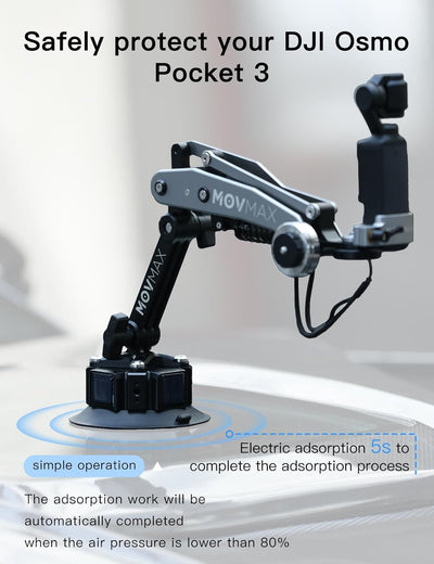 Movmax Blade Arm for DJI Pocket 3 with Electric Suction Cup