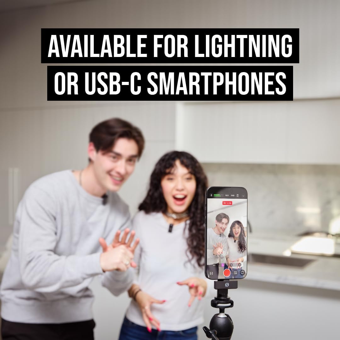 RØDE Wireless Micro - Compact Wireless Microphone, Two Mics with Charge Case for Smartphone Content Creation - USB-C, Black