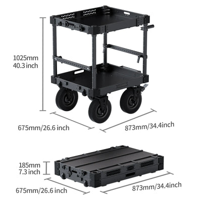 Selens Foldable Video Production Camera Cart Workstation with Wheels 30" SCF2-CW30 (DEMO)