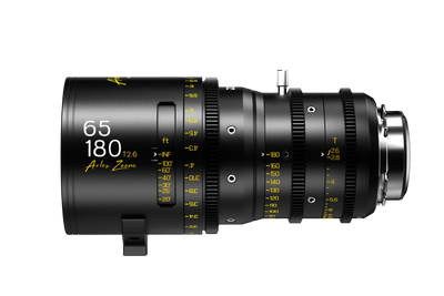 DZOFILM Arles Zoom 65-180mm T2.6 PL lens with feet focus scale, side view