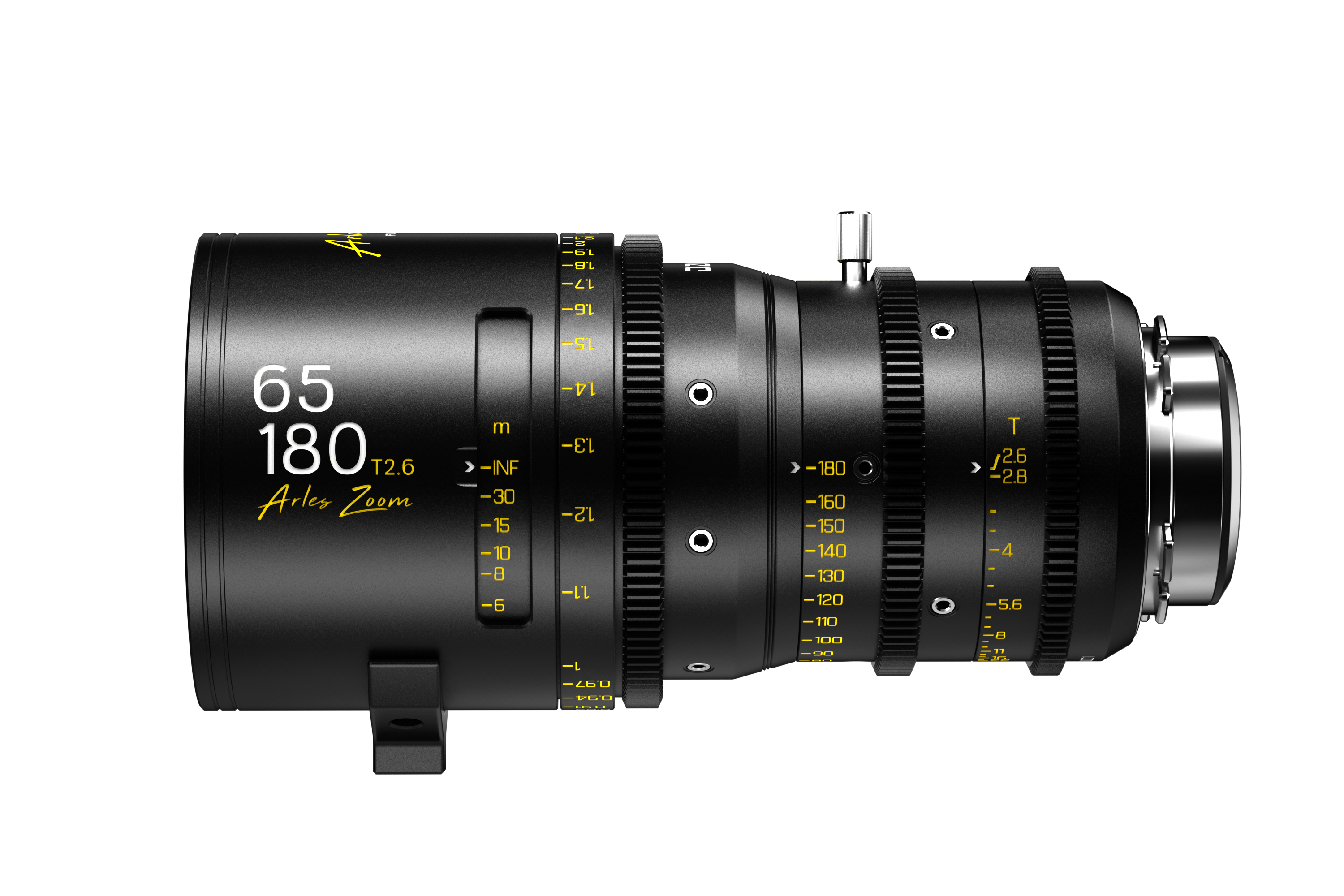 DZOFILM Arles Zoom Lens 2-Lens Set 25-75mm + 65-180mm T2.6 (PL, Metric) - included lens side view