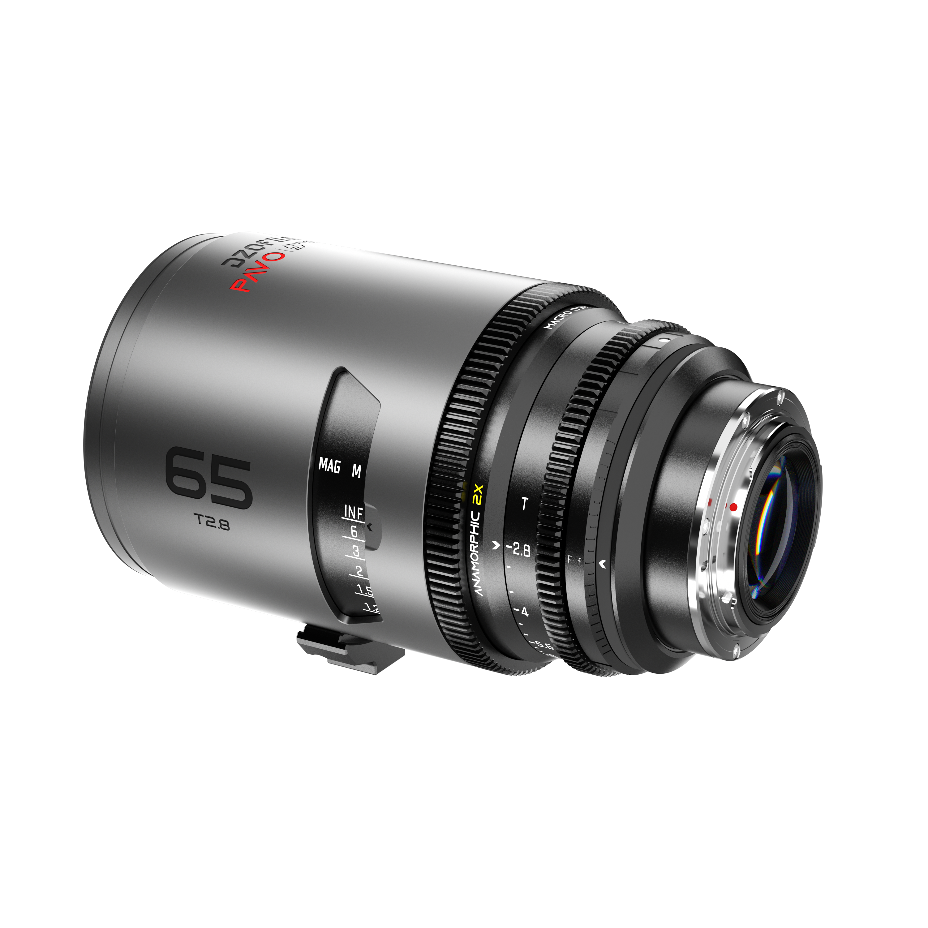 DZOFILM DZOFILM Pavo 2x Anamorphic Prime 65mm Macro T2.8 Neutral Coating (PL&EF mount, feet) - Film Gear Canada