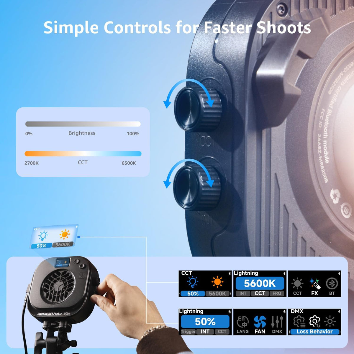 amaran Halo 60x: Simple Controls for Faster Shoots