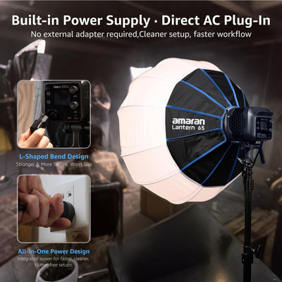 amaran Halo 200x: Built-in Power Supply, Direct AC Plug-In