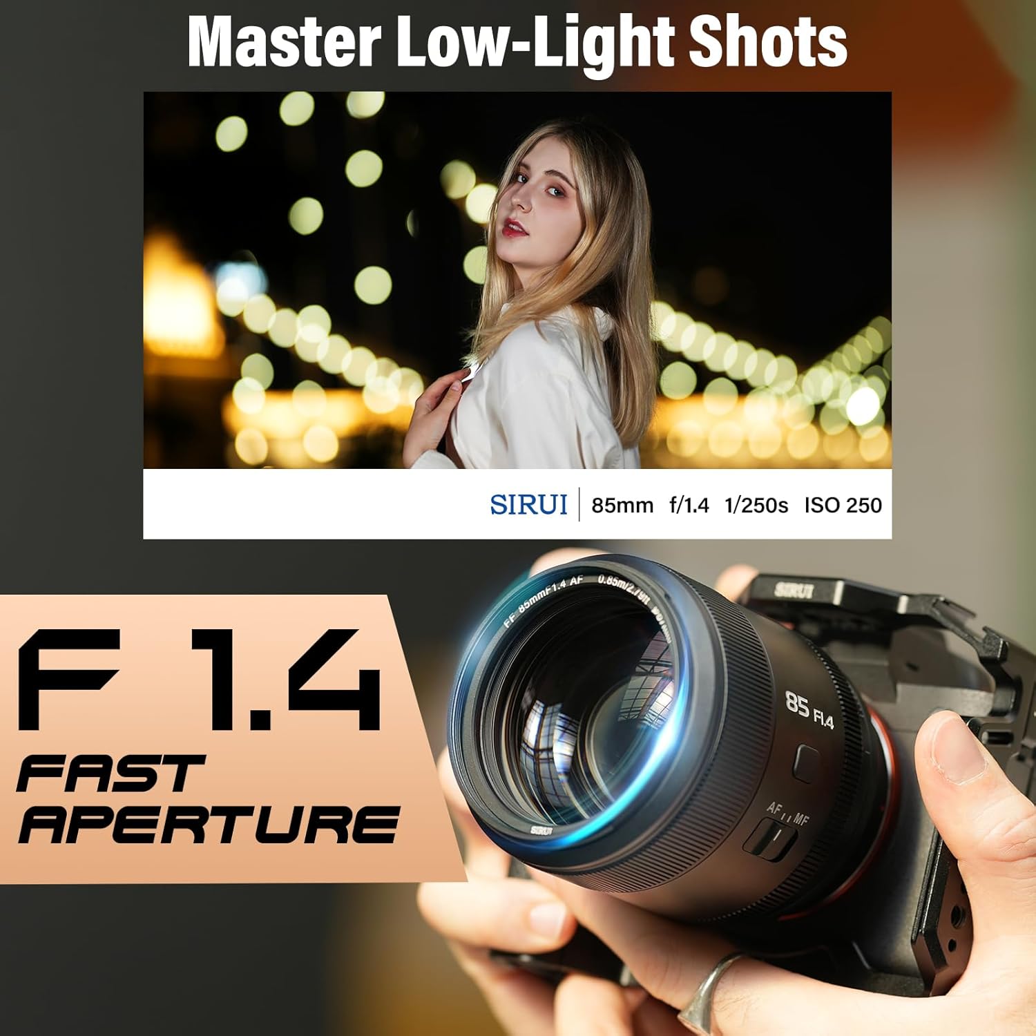 SIRUI Aurora 85mm f/1.4 Full-Frame Autofocus Sony E – Filmgear Canada