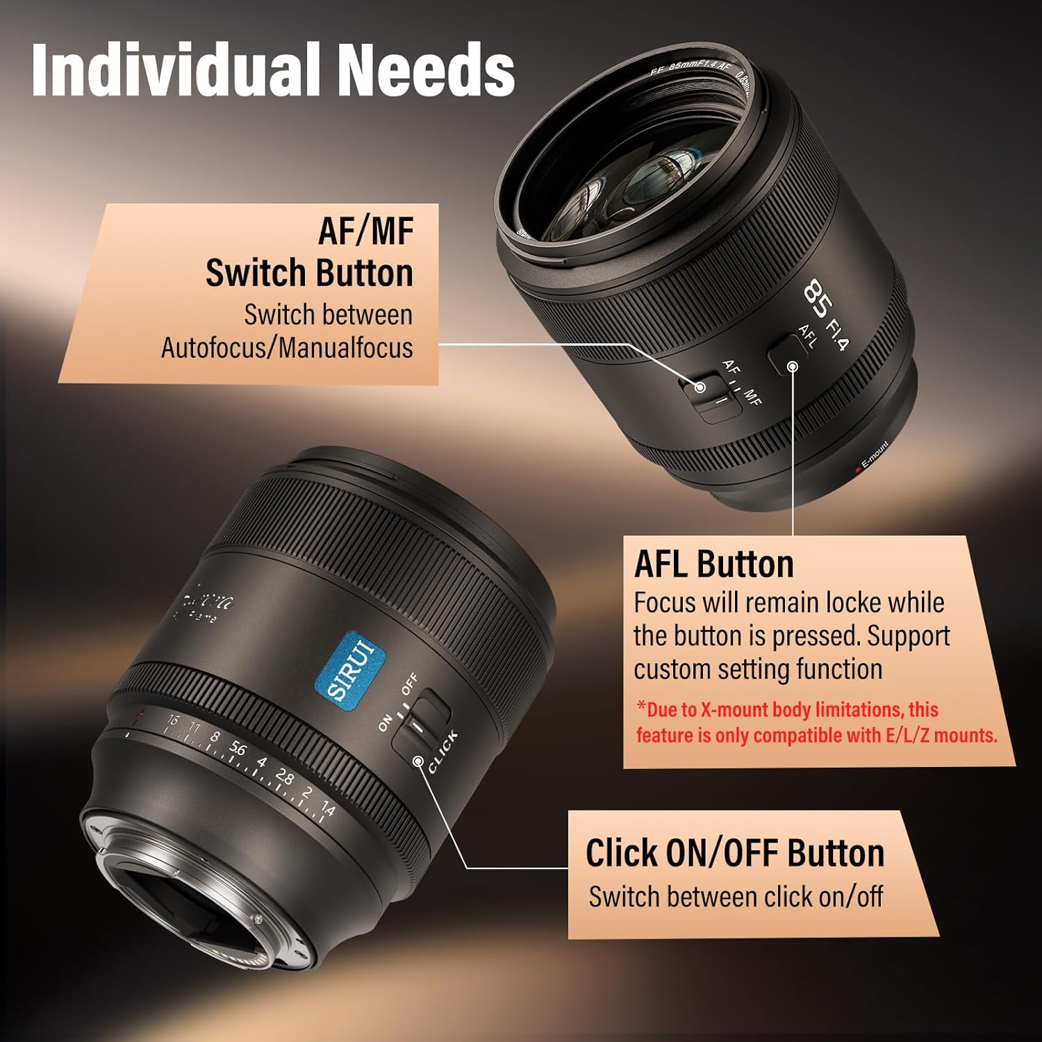 SIRUI Aurora 85mm f/1.4 Full-Frame Autofocus Sony E – Filmgear Canada