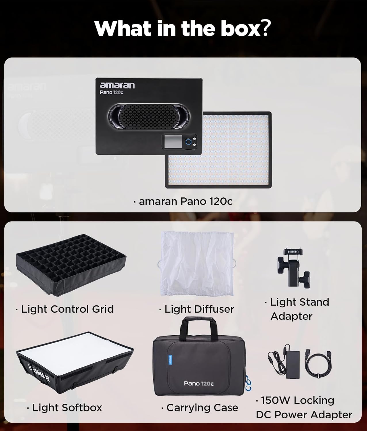 Amaran Pano 120c Kit (Charcoal)