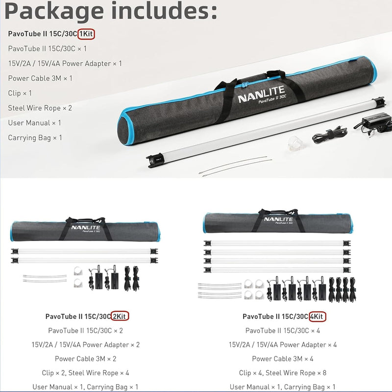 Nanlite PavoTube II 30C RGB LED Tube Light (4')