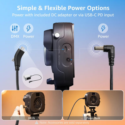 amaran Halo 100x: Simple and Flexible Power Options